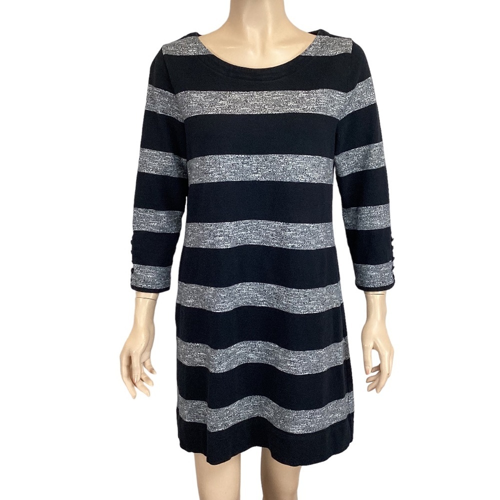 J Crew Gray & Black Maritime shift dress‎ size small